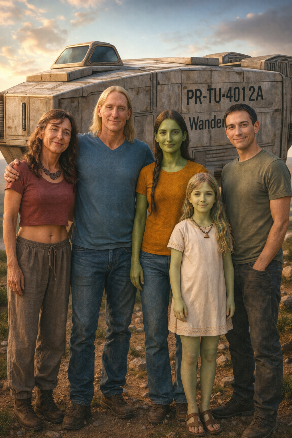 Family Portrait By The Wanderer Ship